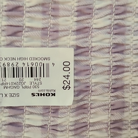 SO BRAND WOMENS JUNIOR PURPLE AND WHITE SMOCKING SUMMER TANK TOP SIZE XL - Picture 13 of 13